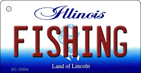 Fishing Illinois State License Plate Tag Key Chain KC-10304
