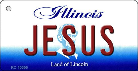 Jesus Illinois State License Plate Tag Key Chain KC-10305