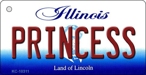 Princess Illinois State License Plate Tag Key Chain KC-10311