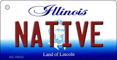 Native Illinois State License Plate Tag Key Chain KC-10312