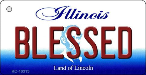 Blessed Illinois State License Plate Tag Key Chain KC-10313