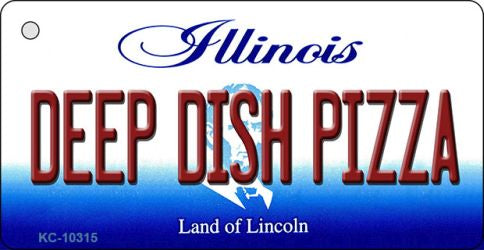 Deep Dish Pizza Illinois State License Plate Tag Key Chain KC-10315