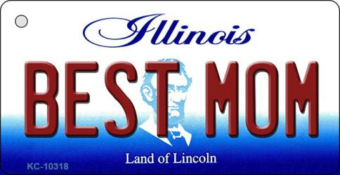 Best Mom Illinois State License Plate Tag Key Chain KC-10318