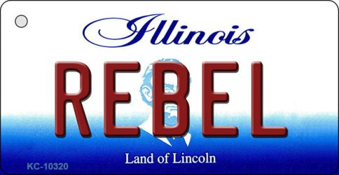 Rebel Illinois State License Plate Tag Key Chain KC-10320