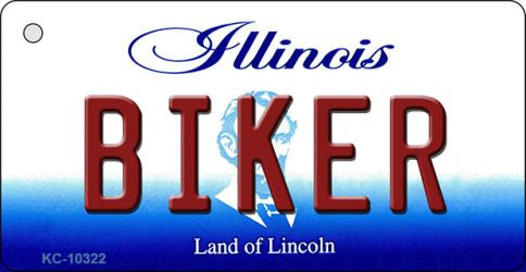 Biker Illinois State License Plate Tag Key Chain KC-10322