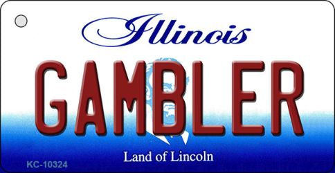Gambler Illinois State License Plate Tag Key Chain KC-10324