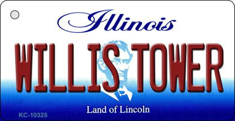 Willis Tower Illinois State License Plate Tag Key Chain KC-10325