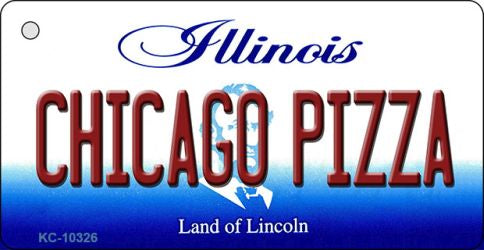 Chicago Pizza Illinois State License Plate Tag Key Chain KC-10326
