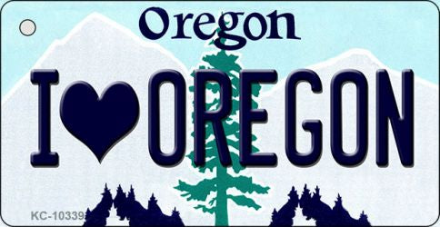 I Love Oregon Oregon State License Plate Tag Key Chain KC-10339