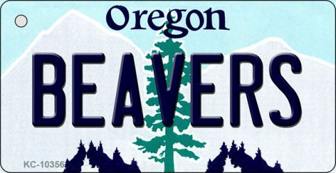 Beavers Oregon State License Plate Tag Key Chain KC-10356