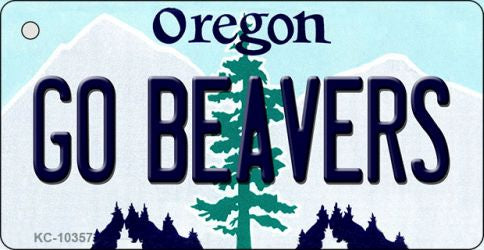 Go Beavers Oregon State License Plate Tag Key Chain KC-10357