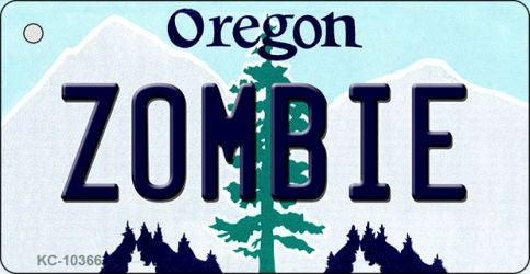 Zombie Oregon State License Plate Tag Key Chain KC-10366