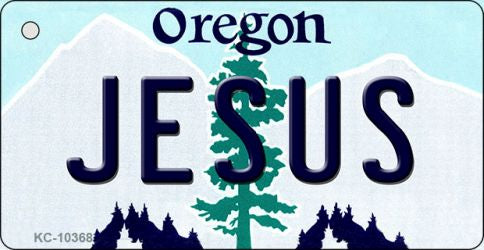 Jesus Oregon State License Plate Tag Key Chain KC-10368