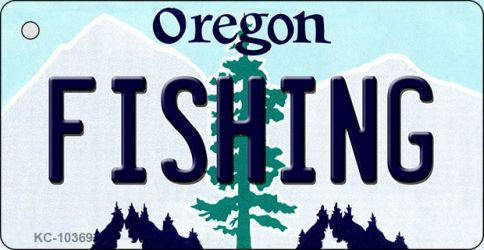 Fishing Oregon State License Plate Tag Key Chain KC-10369