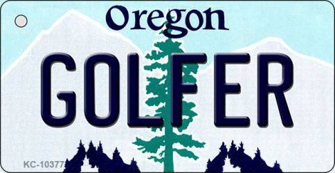 Golfer Oregon State License Plate Tag Key Chain KC-10377