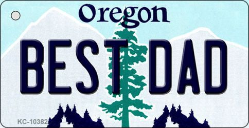 Best Dad Oregon State License Plate Tag Key Chain KC-10382