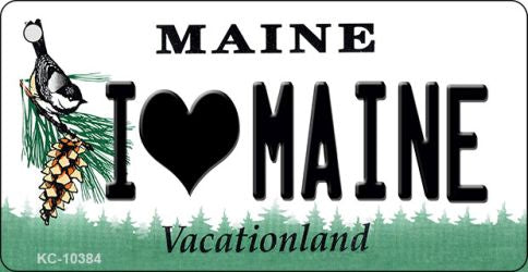 I Love Maine State License Plate Tag Key Chain KC-10384