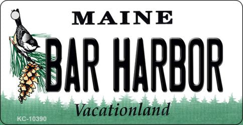 Bar Harbor Maine State License Plate Tag Key Chain KC-10390