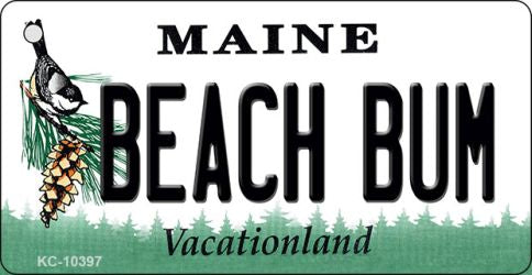 Beach Bum Maine State License Plate Tag Key Chain KC-10397