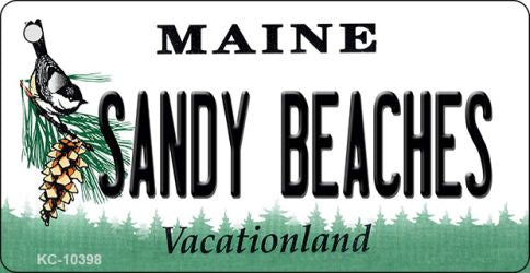 Sandy Beaches Maine State License Plate Tag Key Chain KC-10398