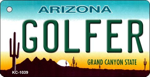 Golfer Arizona State License Plate Tag Key Chain KC-1039