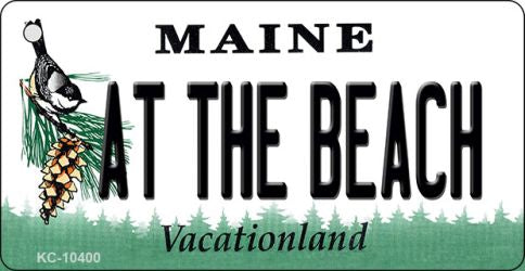 At The Beach Maine State License Plate Tag Key Chain KC-10400