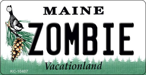 Zombie Maine State License Plate Tag Key Chain KC-10407