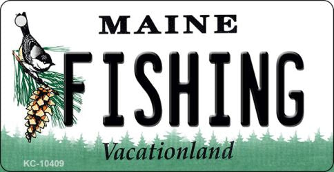 Fishing Maine State License Plate Tag Key Chain KC-10409