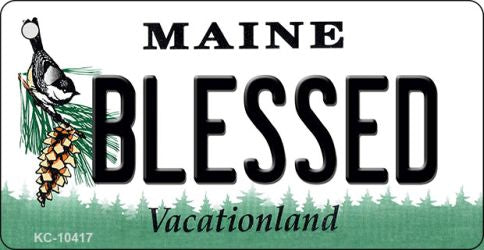 Blessed Maine State License Plate Tag Key Chain KC-10417