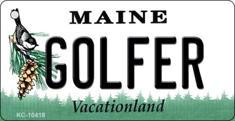 Golfer Maine State License Plate Tag Key Chain KC-10418