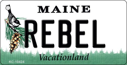 Rebel Maine State License Plate Tag Key Chain KC-10424