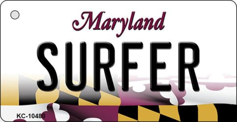 Surfer Maryland State License Plate Tag Key Chain KC-10480