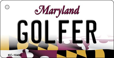 Golfer Maryland State License Plate Tag Key Chain KC-10499