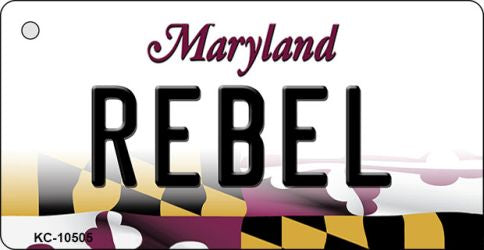 Rebel Maryland State License Plate Tag Key Chain KC-10505