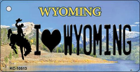 I Love Wyoming State License Plate Tag Key Chain KC-10513
