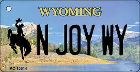 N Joy WY State License Plate Tag Key Chain KC-10514