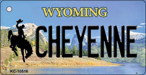 Cheyenne Wyoming State License Plate Tag Key Chain KC-10516