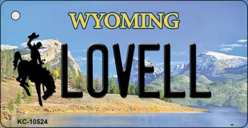 Lovell Wyoming State License Plate Tag Key Chain KC-10524