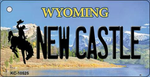 New Castle Wyoming State License Plate Tag Key Chain KC-10525