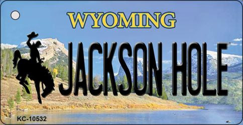 Jackson Hole Wyoming State License Plate Tag Key Chain KC-10532