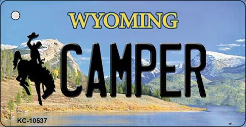 Camper Wyoming State License Plate Tag Key Chain KC-10537