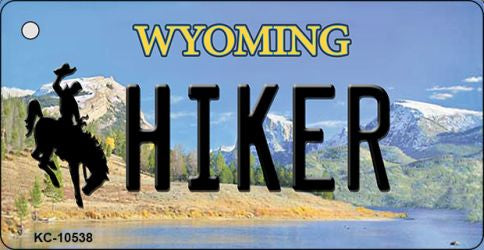 Hiker Wyoming State License Plate Tag Key Chain KC-10538