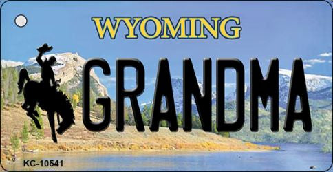 Grandma Wyoming State License Plate Tag Key Chain KC-10541