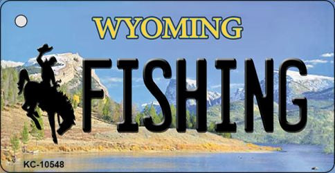 Fishing Wyoming State License Plate Tag Key Chain KC-10548