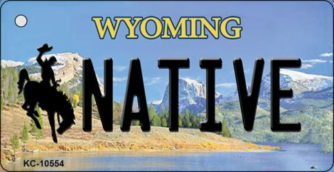 Native Wyoming State License Plate Tag Key Chain KC-10554