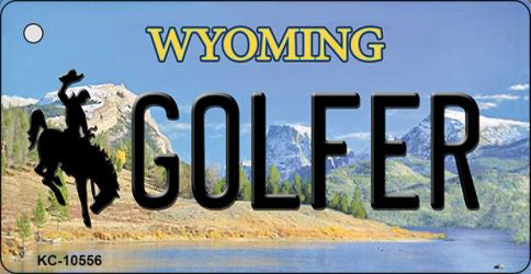 Golfer Wyoming State License Plate Tag Key Chain KC-10556