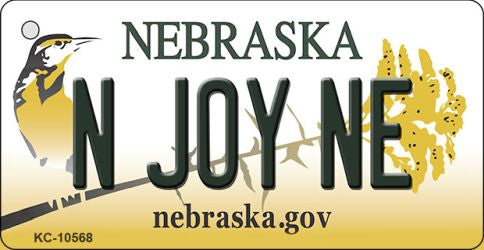 N Joy NE Nebraska State License Plate Tag Novelty Key Chain KC-10568