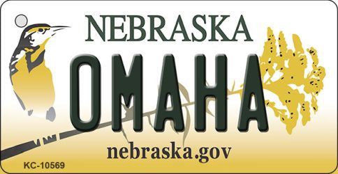 Omaha Nebraska State License Plate Tag Novelty Key Chain KC-10569