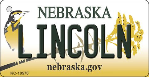 Lincoln Nebraska State License Plate Tag Novelty Key Chain KC-10570