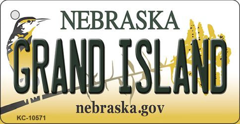 Grand Island Nebraska State License Plate Tag Novelty Key Chain KC-10571
